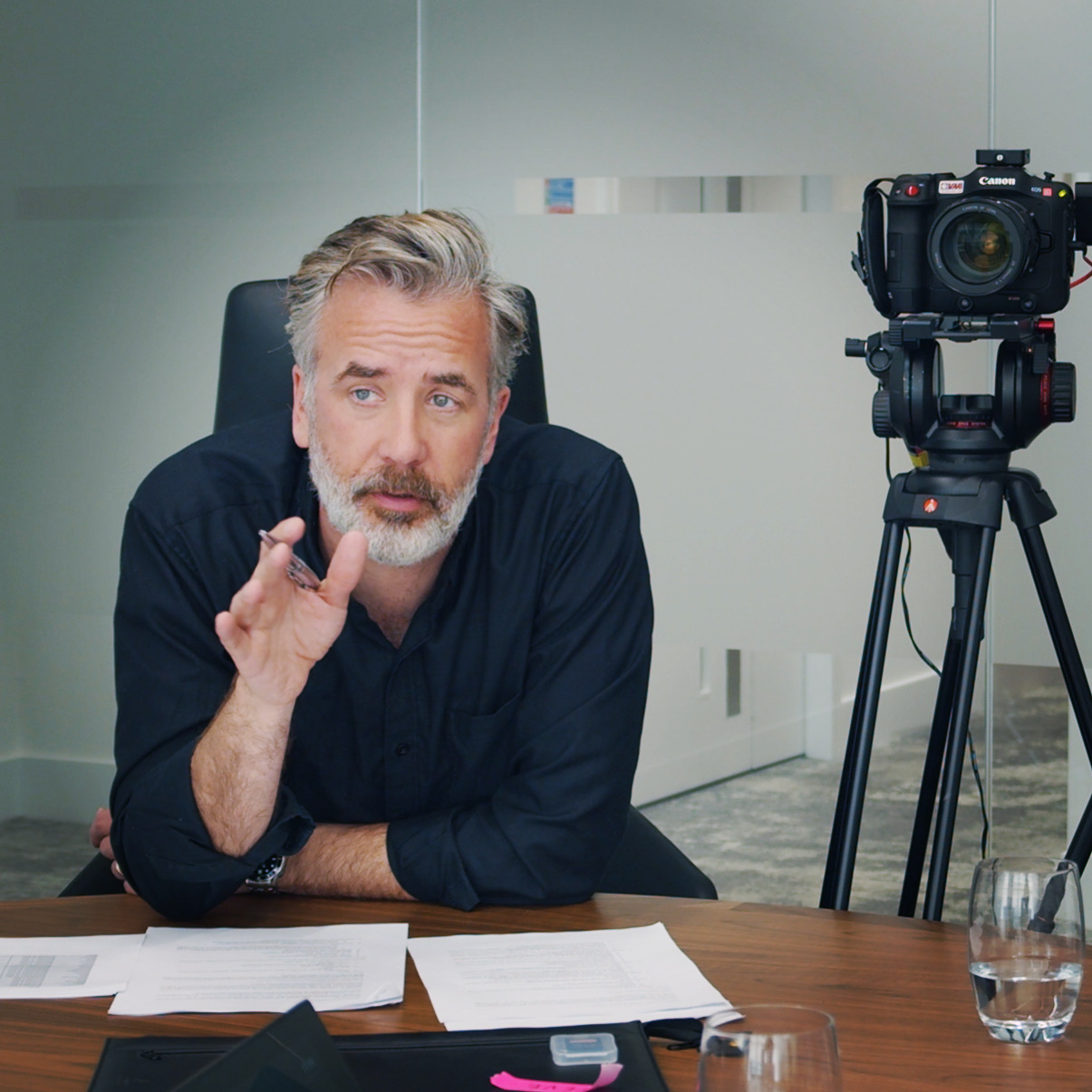 A business leader during a filmed interview