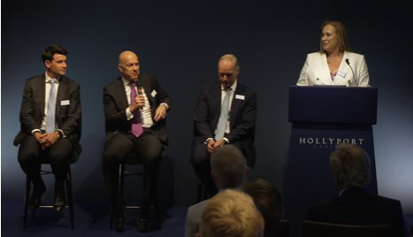 Hollyport Capital panel — film still from Wink video work